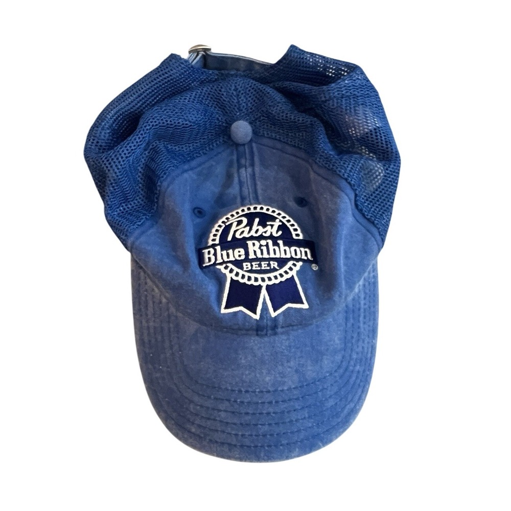 Pabst Blue Ribbon Blue‎ Cap Hat PBR Adjustable Mesh